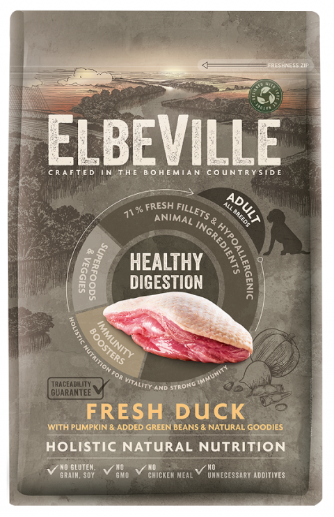 ELBEVILLE Adult All Breeds Fresh Duck Healthy Digestion 4kg title=