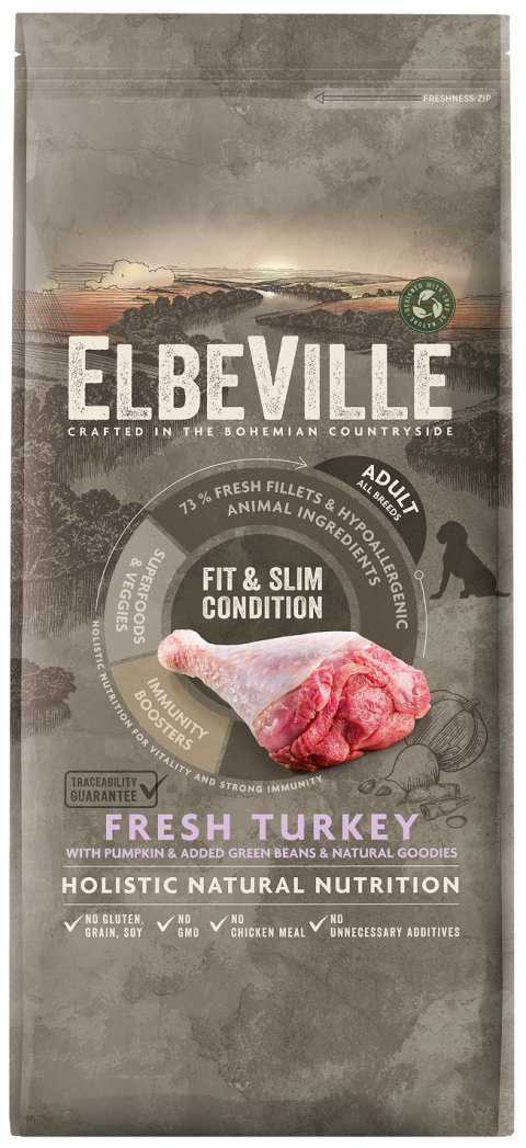 ELBEVILLE Adult All Breeds Fresh Turkey Fit and Slim Condition 11,4kg title=