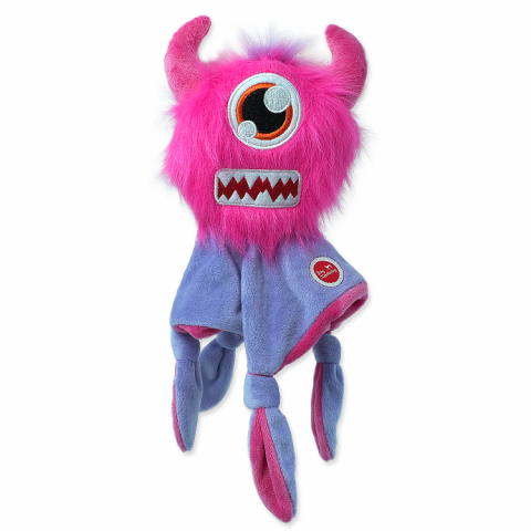Hračka Dog Fantasy Monsters chlupaté strašidlo s dečkou 28cm růžové title=