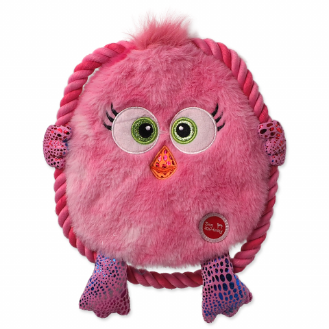 Hračka Dog Fantasy Monsters šustící kuře s provazem 18cm růžové title=