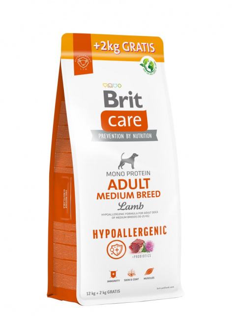 Brit Care Dog Hypoallergenic Adult Medium Breed 12+2kg title=