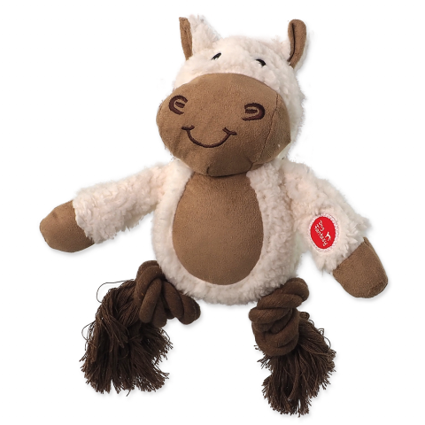 Hračka Dog Fantasy Snuggle mix zvířat s provazy a pískátkem 21cm title=