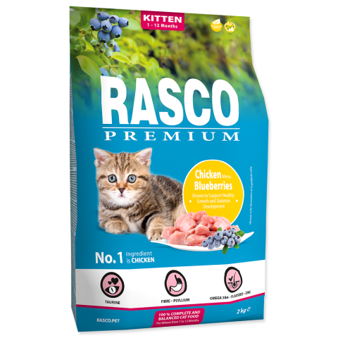 Rasco Premium Cat  Kitten, chicken, blueberries 2kg title=