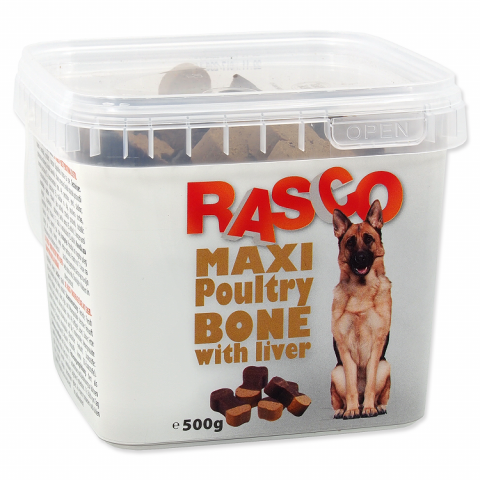 Pochoutka Rasco kost drůbeží s játry 6cm 500g title=