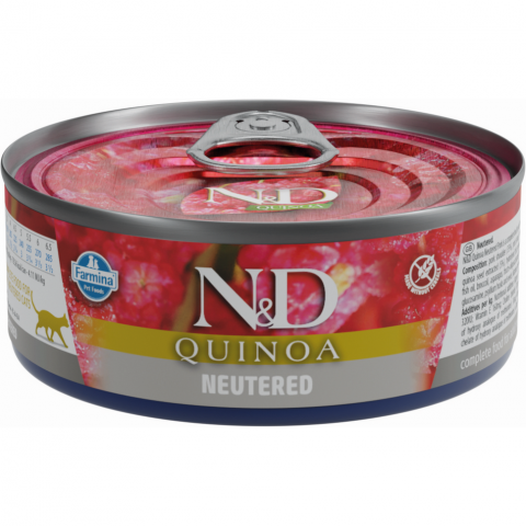 Konzerva N&amp;D Cat Quinoa Neutered Pork 80g title=