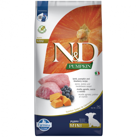 N&amp;D Pumpkin Dog Puppy Mini Lamb &amp; Blueberry 7kg title=