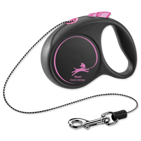 Vodítko Flexi Black Design lanko XS 3m růžové title=