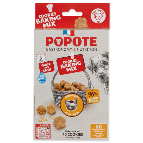 Pečící směs na sušenky pro psy Popote kuře 200g title=