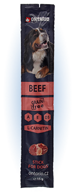 Tyčinka Ontario Stick for dogs Beef 15 g Tyčinka Ontario Stick for dogs Beef 15 g