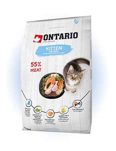 Ontario Kitten Salmon 6,5 kg + dárek zdarma Ontario Kitten Salmon 6,5 kg + dárek zdarma