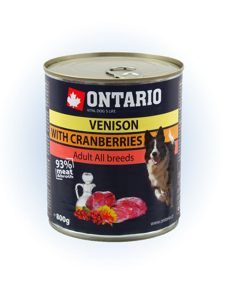 Konzerva Ontario Venison, Cranberries, Safflower Oil 800g Konzerva Ontario Venison, Cranberries, Safflower Oil 800g
