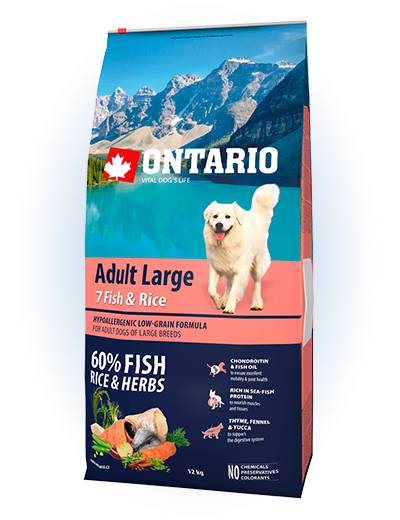 Ontario Adult Large Fish & Rice 12kg Ontario Adult Large Fish & Rice 12kg