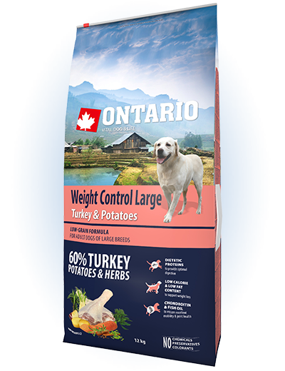 Ontario Large Weight Control Turkey & Potatoes 12kg Ontario Large Weight Control Turkey & Potatoes 12kg