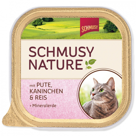Консервы для кошек - Schmusy Nature с индейкой, кроликом и рисом, 100 гр