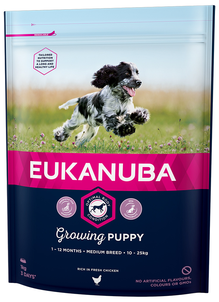 Barība suņiem - Eukanuba Puppy & Junior Medium, 1kg Barība suņiem - Eukanuba Puppy & Junior Medium, 1kg