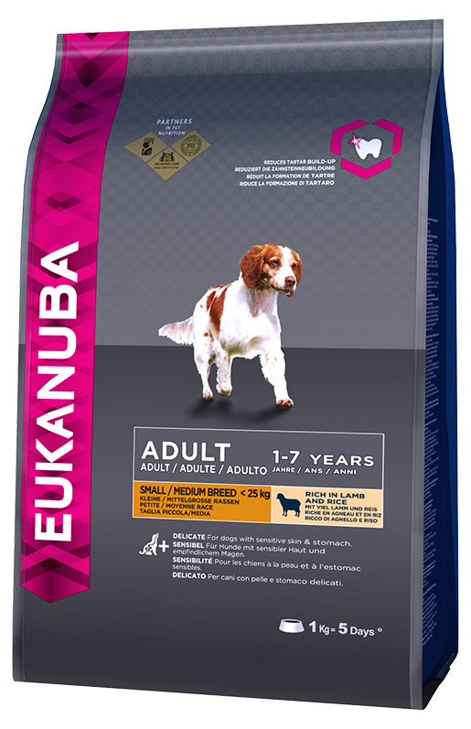 Корм для собак - Eukanuba Adult Small & Medium Breed Lamb, 1 кг Корм для собак - Eukanuba Adult Small & Medium Breed Lamb, 1 кг