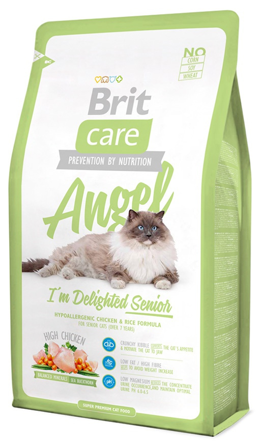 Barība kaķiem - Brit Care Cat Angel I'm Delighted Senior, ar vistas gaļu un rīsiem, 2kg Barība kaķiem - Brit Care Cat Angel I'm Delighted Senior, ar vistas gaļu un rīsiem, 2kg
