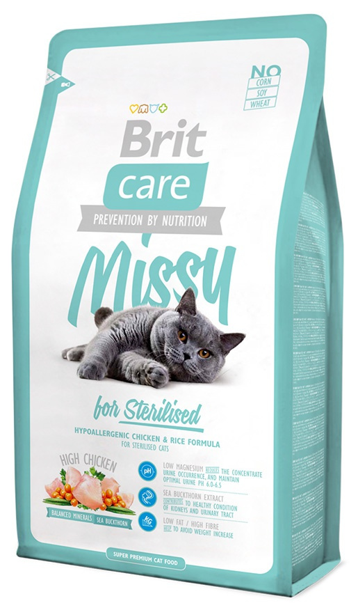 Barība kaķiem - Brit Care Cat Missy for Sterilised, vistas gaļa un rīsi, 2 kg Barība kaķiem - Brit Care Cat Missy for Sterilised, vistas gaļa un rīsi, 2 kg