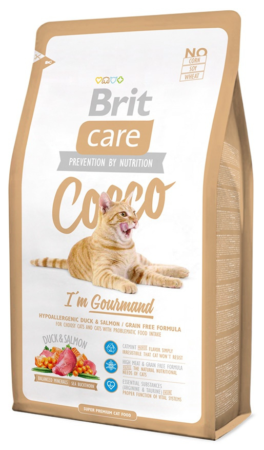 Корм для кошек - Brit Care Cat Cocco I'am Gourmand, утка и лосось , 400 gr Корм для кошек - Brit Care Cat Cocco I'am Gourmand, утка и лосось , 400 gr