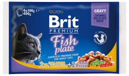 Консервы для кошек – Brit Premium Cat Pouches Fish Plate, 4 x 100 г