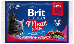 Консервы для кошек – Brit Premium Cat Pouches Meat Plate, 4 x 100 г