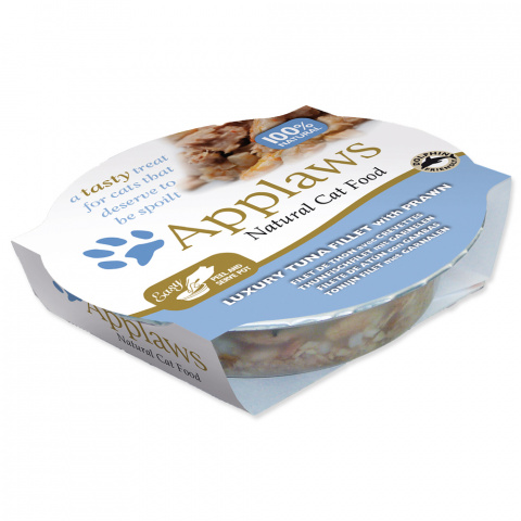Konservi kaķiem - APPLAWS Cat, tuncis un garneles buljonā, 60 g