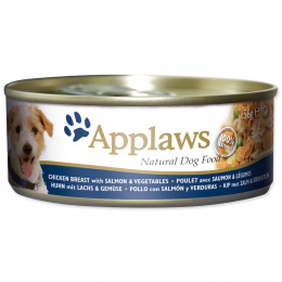 Консервы для собак - APPLAWS Dog Chicken, с куриной грудкой, лососиной и овощами, 156г