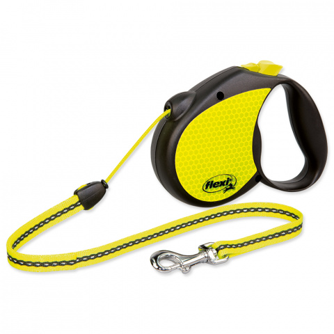 Поводок-рулетка для собак - Flexi neon Cord M 5m, reflekt