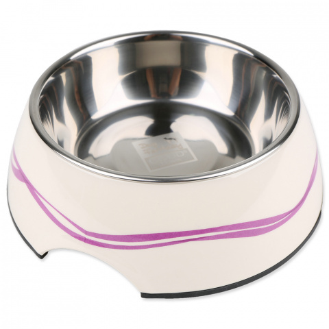 Bļoda suņiem metāla - Dog Fantasy stainless steel bowl 2in1, purple line, 1400 ml