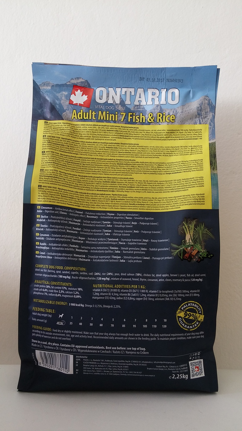 Ontario Adult Mini Fish &amp; Rice 2.25kg