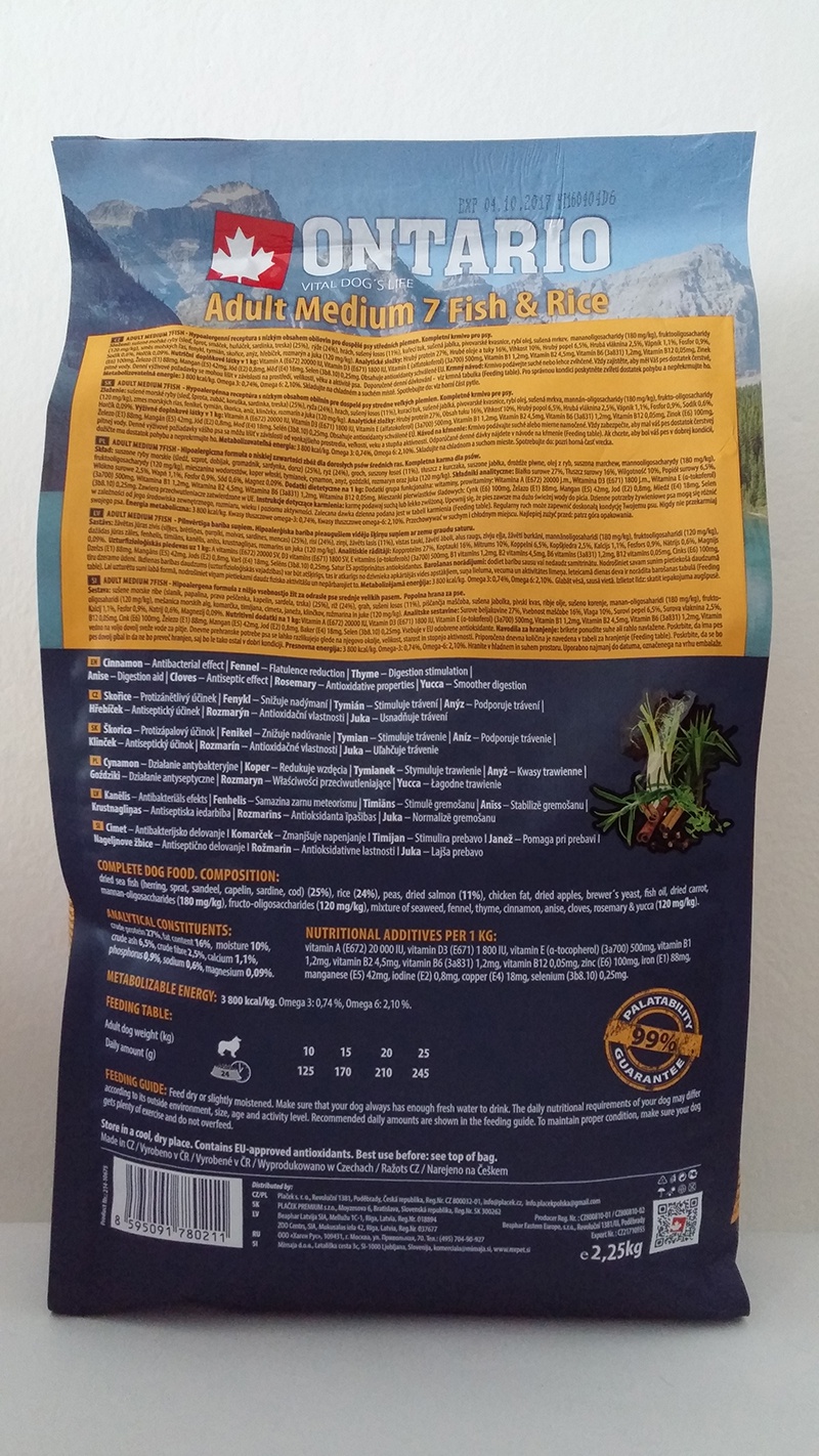 Ontario Adult Medium Fish &amp; Rice 2.25kg