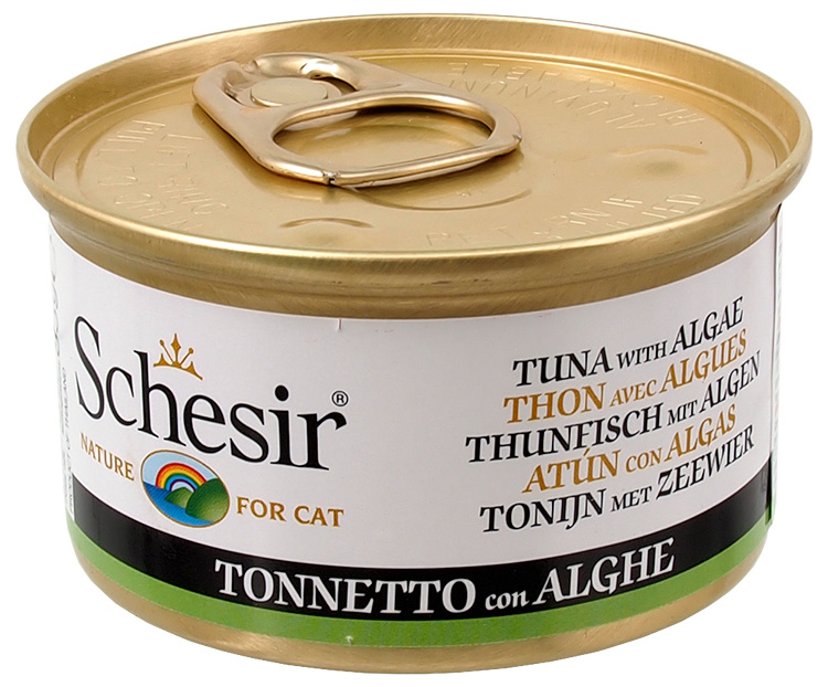 Konservi kaķiem - SCHESIR Cat Tuna and Algae in Jelly, 85 g Konservi kaķiem - SCHESIR Cat Tuna and Algae in Jelly, 85 g