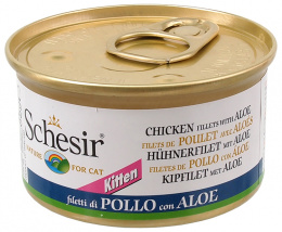 Консервы для кошек - SCHESIR Cat Kitten Chicken and Aloe in Jelly, 85 г