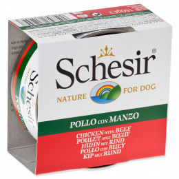 Консервы для собак - Schesir Dog Canned Chicken and Beef in Jelly, 150 г