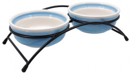 Подставка с мисками – MAGIC CAT, Ceramic Bowl Set with Metal Stand, 2 x 12,5 см