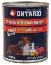 ONTARIO Can Venison, Cranberries, Safflower Oil