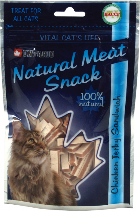Gardums kaķiem - Ontario Chicken Jerky Sandwich, 70g Gardums kaķiem - Ontario Chicken Jerky Sandwich, 70g