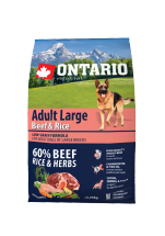 Barība suņiem - ONTARIO Adult Large Beef &amp; Rice, 2,25 kg