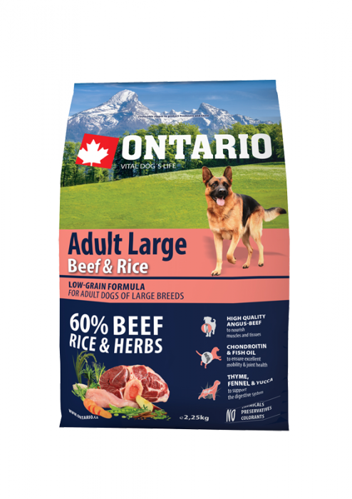 Ontario Adult Large Beef &amp; Rice 2,25kg
