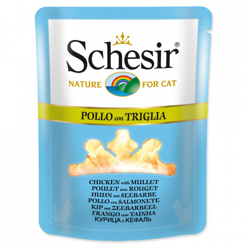 Консервы для кошек - SCHESIR Cat Pouch Chicken and Mullet, 70 г