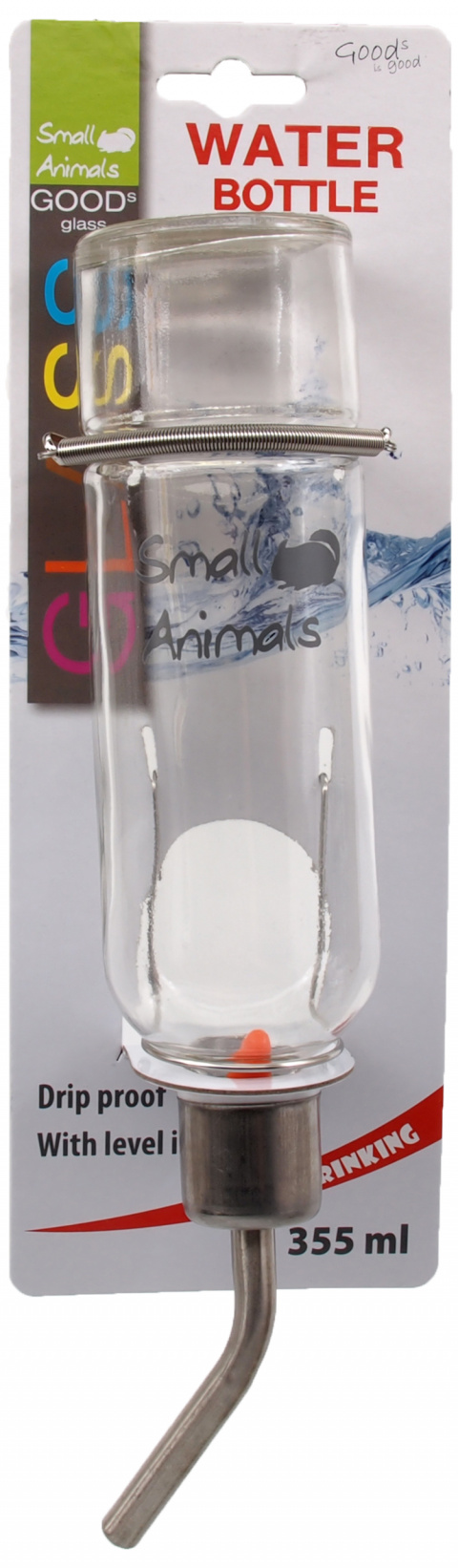 Поилка для грызунов – SMALL ANIMALS DELUXE glass bottle, 31 см, 355 мл title=