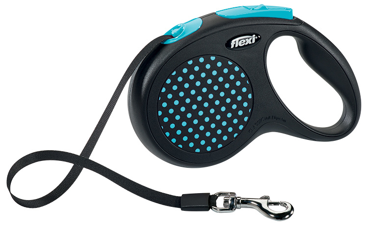Поводок-рулетка - Flexi Design Dots Tape M, 5 м, blue Поводок-рулетка - Flexi Design Dots Tape M, 5 м, blue