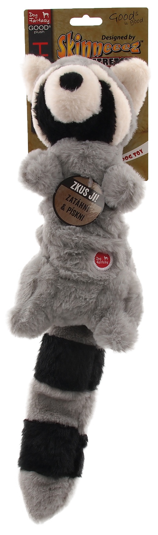 Игрушка для собак – Dog Fantasy Good&#039;s Skinneeez Stretch and Sgueak Plush Raccoon, 45 см