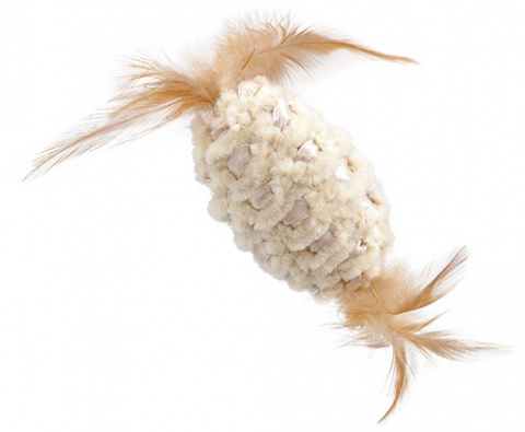 Игрушка для кошек – Magic Cat Chenille ball with feathers and catnip mix colour, 20 см title=