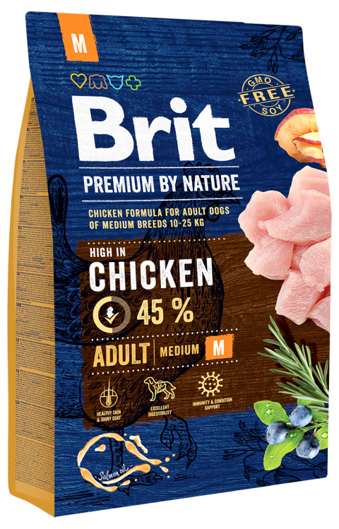 Barība suņiem – Brit Premium by Nature Adult M, 3 kg title=