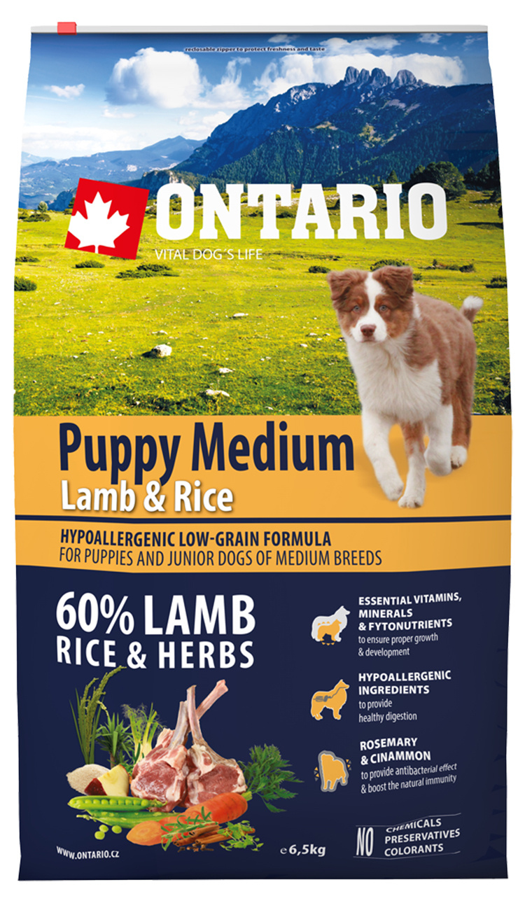 Ontario Puppy Medium Lamb & Rice 6,5kg Ontario Puppy Medium Lamb & Rice 6,5kg