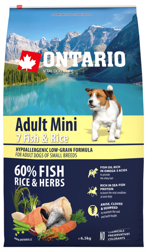 Ontario Adult Mini Fish &amp; Rice 6.5kg