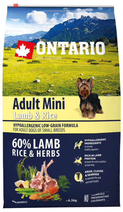 Ontario Adult Mini Lamb &amp; Rice 6.5kg