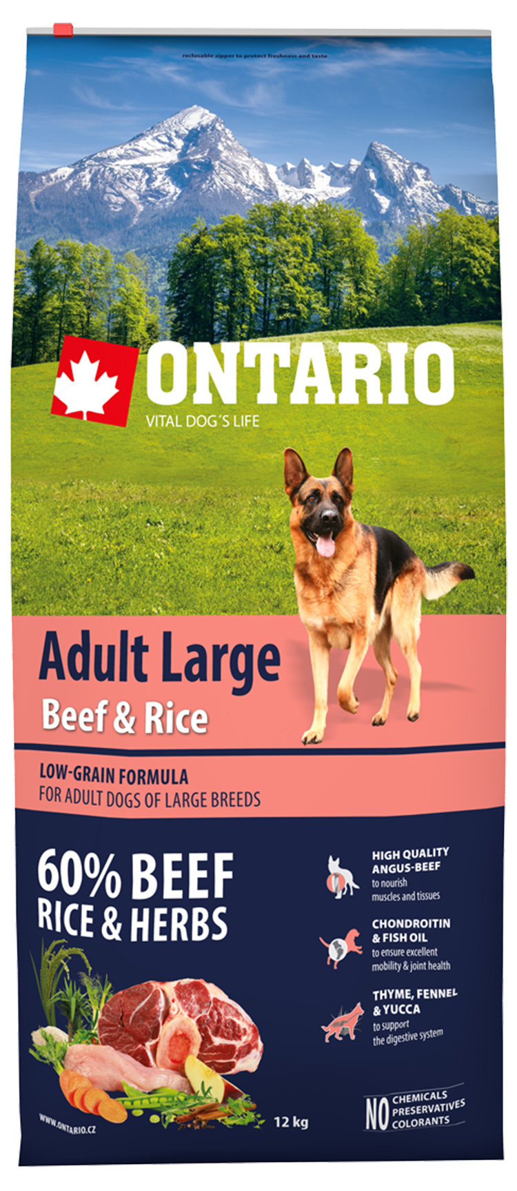 Ontario Adult Large Beef & Rice 12kg Ontario Adult Large Beef & Rice 12kg