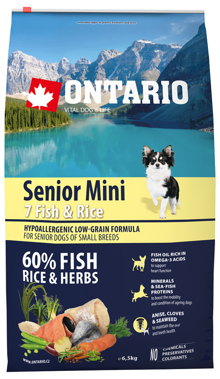 Ontario Senior Mini Fish & Rice 6.5kg Ontario Senior Mini Fish & Rice 6.5kg